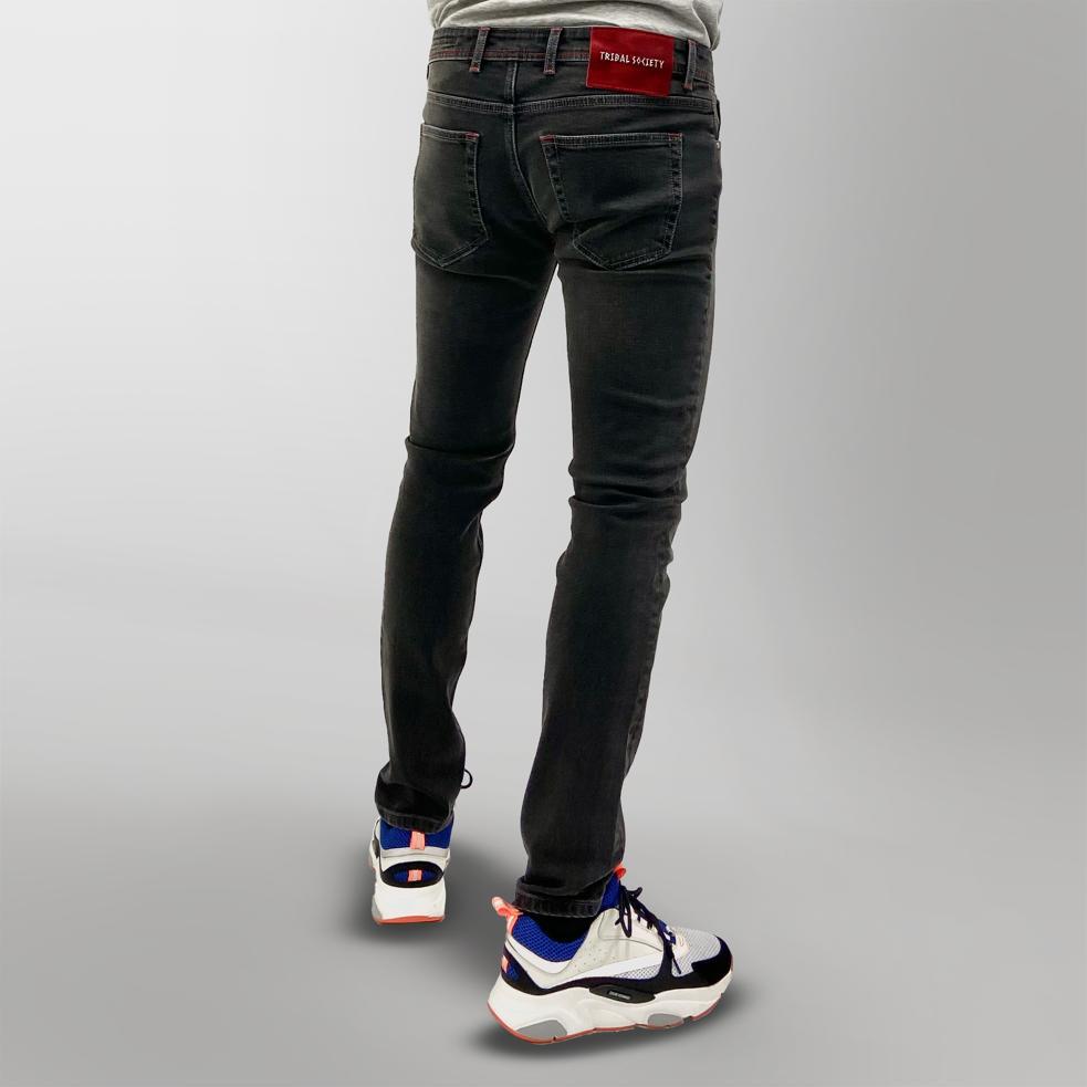 Tribal Society Denim Jeans - Black/Red